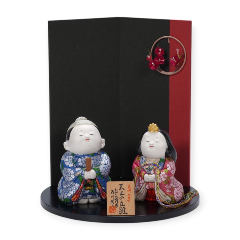 木目込み雛人形】本金和泉雛 親王飾り〈真多呂作〉[213-061
