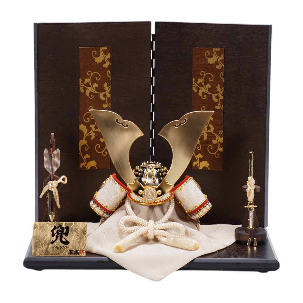 【五月人形】8号 綺羅星 白糸威 兜飾り〈翠鳳作〉[255-062]