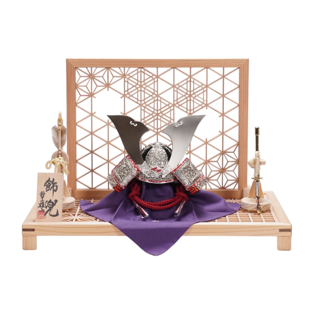 【五月人形】《限定製作品》五分之一 純白之竹雀 兜飾り〈雄山作〉[255-117]