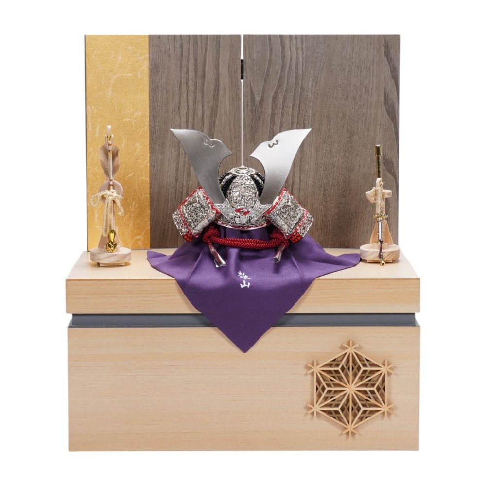 【五月人形】《限定品》五分之一 純白之竹雀 兜収納飾り | 雄山作