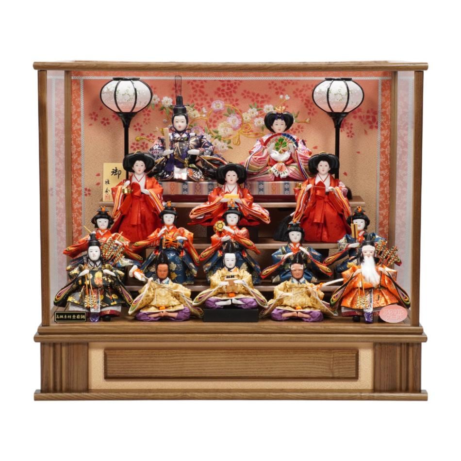 雛人形】小芥子 十五人揃いアクリルケース飾り〈雅秀作〉[263-005
