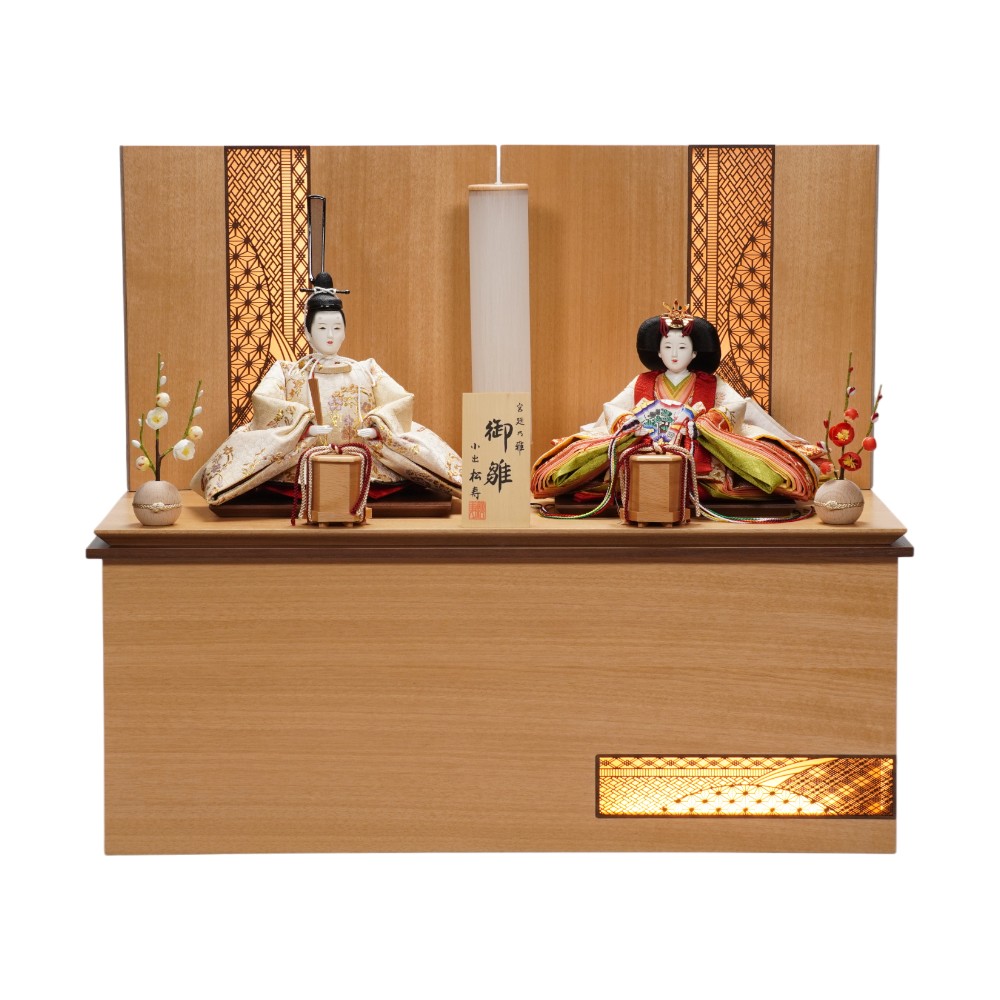 【雛人形】京十一番 平安 円華壱年文様 親王揃い収納飾り〈小出松寿作〉[263-008]