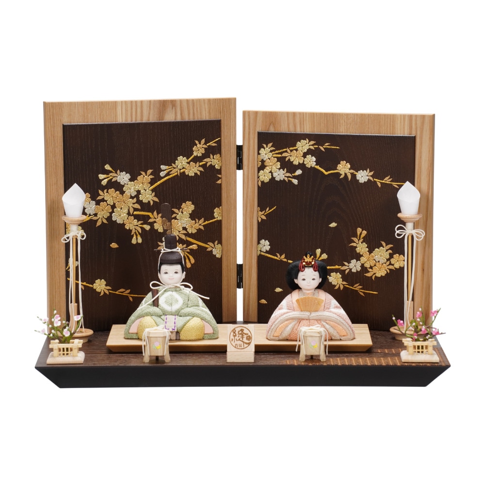 雛人形　木目込人形　親王飾り　月の宴　草園作 雛人形 親王飾り【凛月】Ridzuki |一秀｜木目込人形｜モダン｜おしゃれ