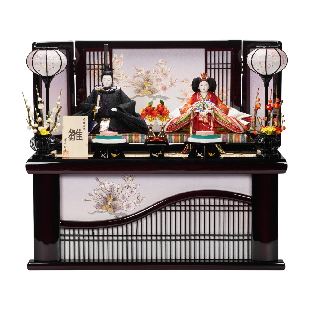 【雛人形】京十番 黒袍 親王揃い収納飾り〈望月紀彦作〉[263-054]