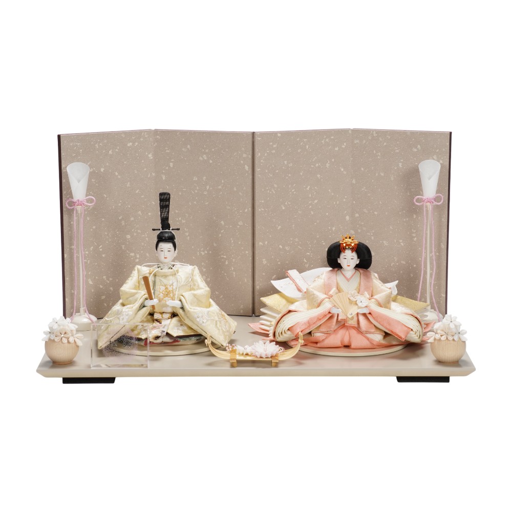 【雛人形】京十二番 京刺繍(特上) 唐花文様 親王飾り〈小出松寿作〉[263-077]