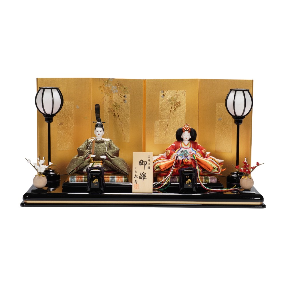 雛人形】京十二番 貴船 麹塵 桐竹鳳凰文様 親王飾り | 小出松寿作