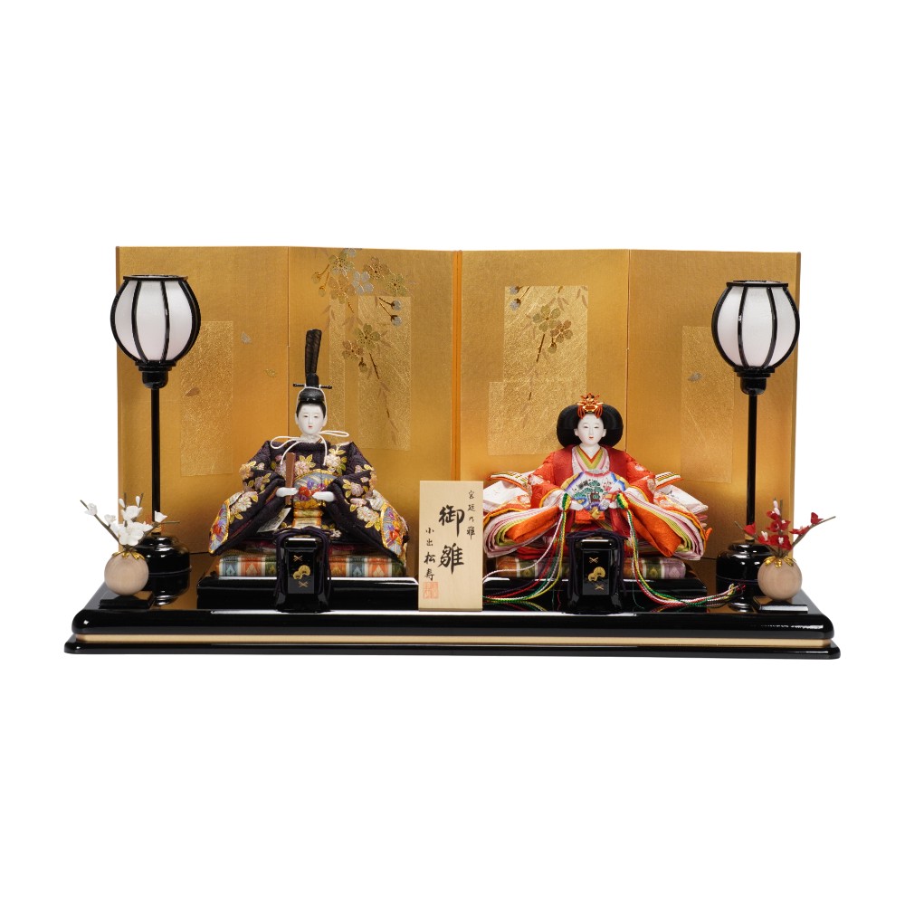 【雛人形】京十二番 金彩京刺繍 桜扇面文様 親王飾り〈小出松寿作〉[263-091]