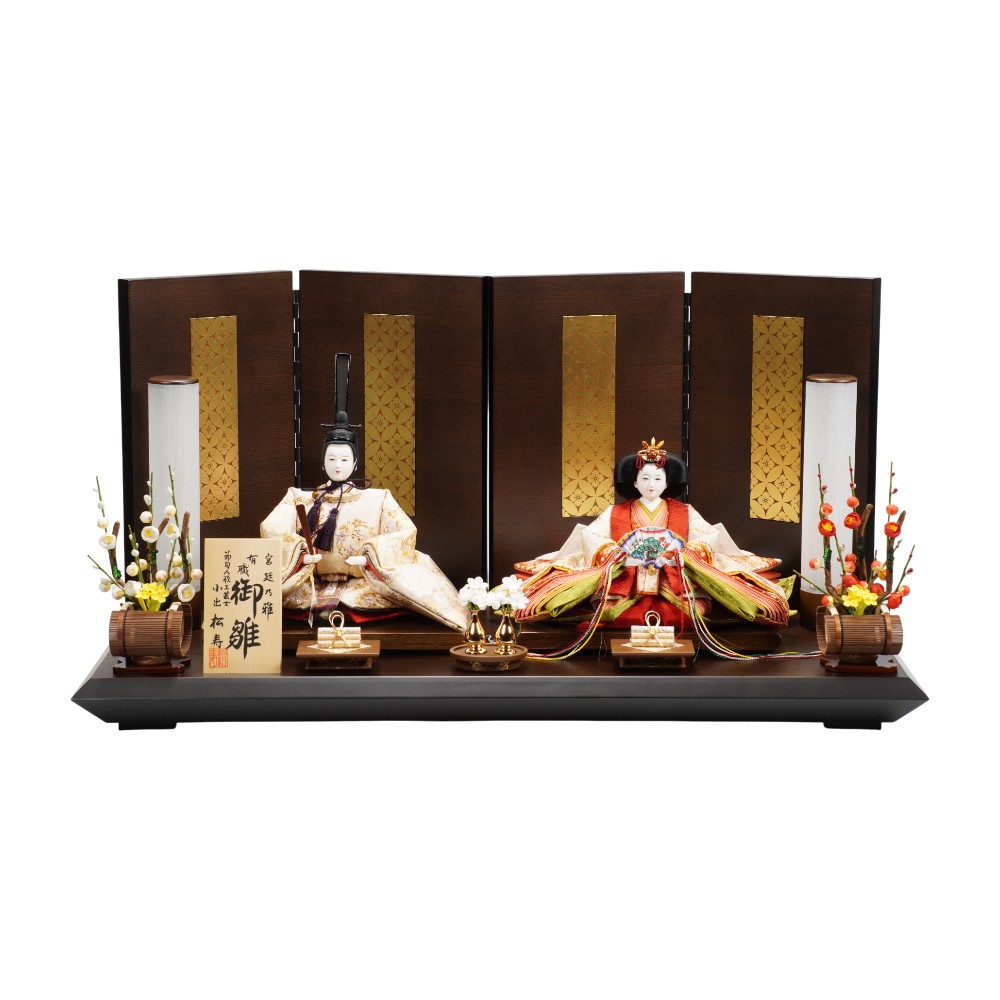 【雛人形】京十番 平安 円華壱年文様 親王飾り〈小出松寿作〉[263-108]