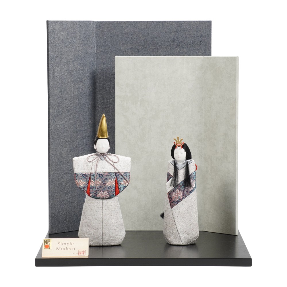 【木目込み雛人形】「SimpleModern」(玉虫) 親王揃い立雛飾り〈幸一光作〉[263-116]