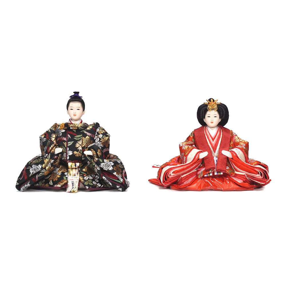 【雛人形】柳 研ぎ出し曙塗 五人揃い三段収納飾り | 雛聖作