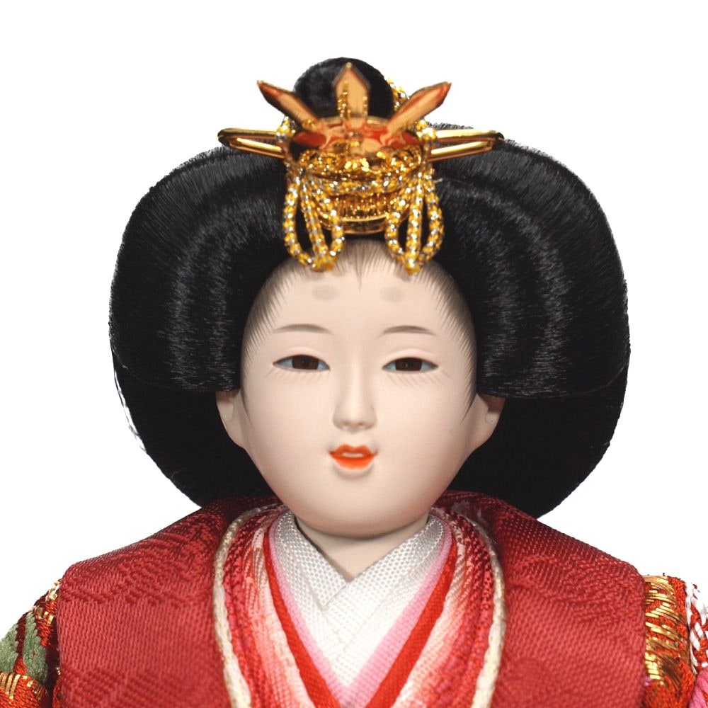 【雛人形】柳 研ぎ出し曙塗 五人揃い三段収納飾り | 雛聖作