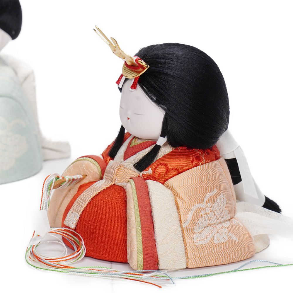 木目込み雛人形】「いろは」(浅葱) 親王飾り〈幸一光作〉[253