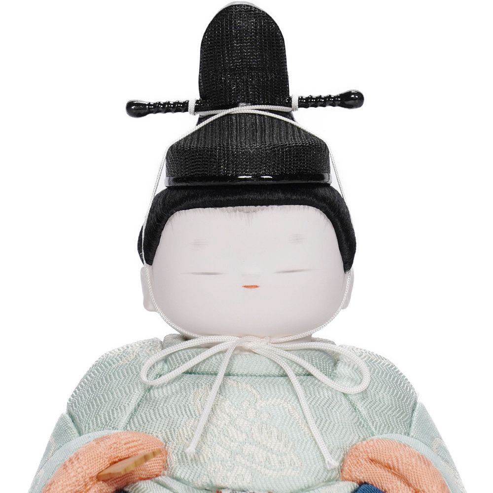 【木目込み雛人形】「いろは」(浅葱) 親王飾り | 幸一光作