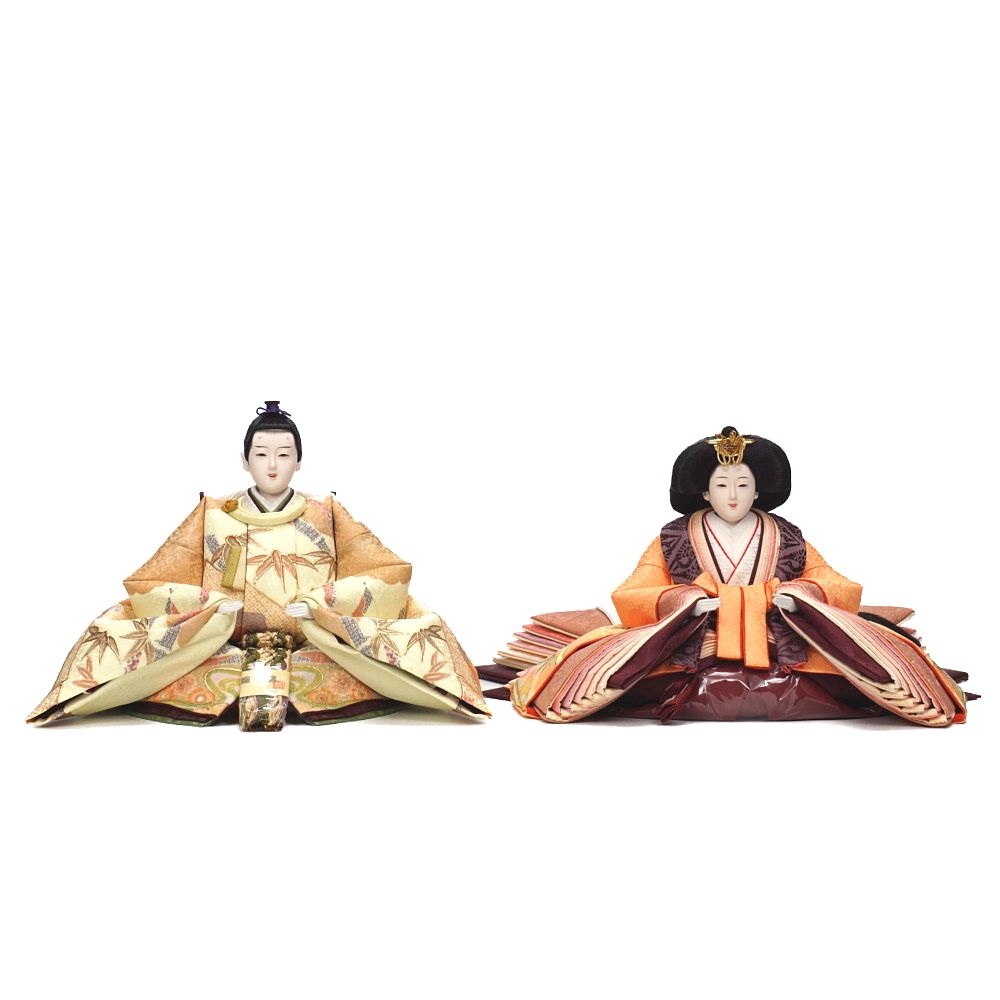 【雛人形】京十番 金彩(ベージュ) 五人揃い三段飾り | 望月紀彦作