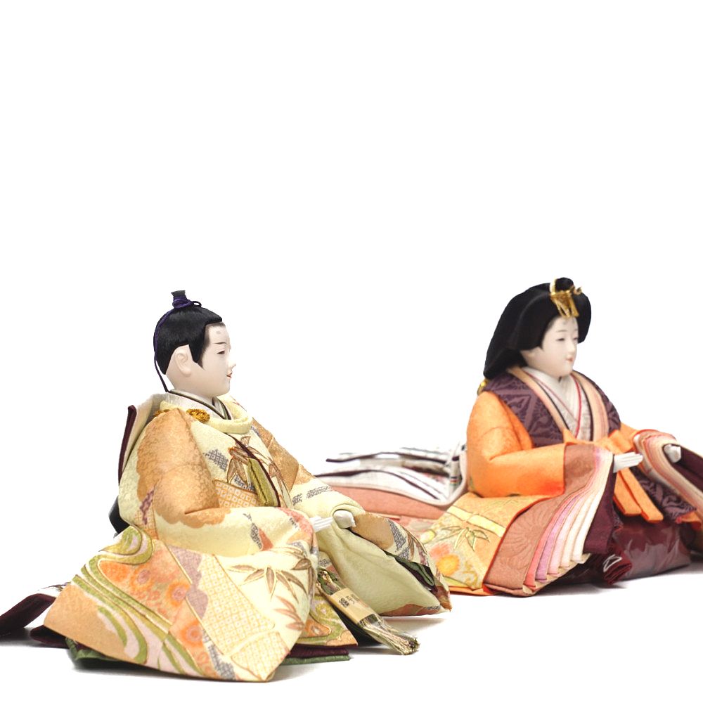 【雛人形】京十番 金彩(ベージュ) 五人揃い三段飾り | 望月紀彦作