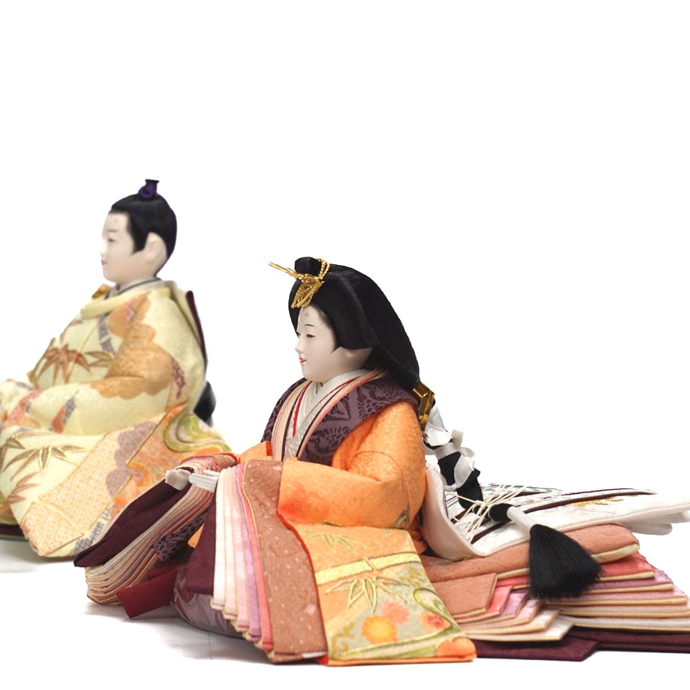 【雛人形】京十番 金彩(ベージュ) 五人揃い三段飾り | 望月紀彦作