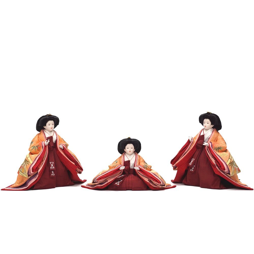 【雛人形】京十番 金彩(ベージュ) 五人揃い三段飾り | 望月紀彦作
