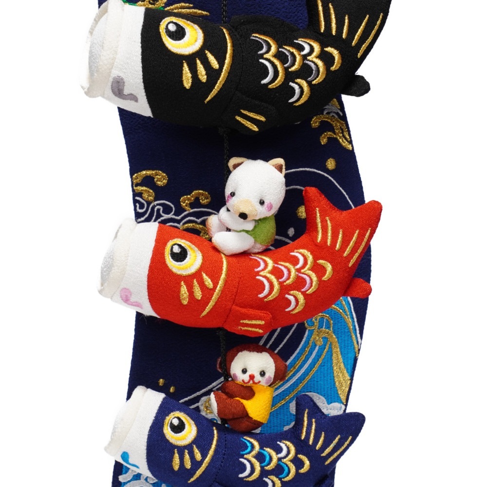 つるし飾り】室内鯉 鯉と桃太郎(ミニ) 5-S57 〈男の子〉[225-094