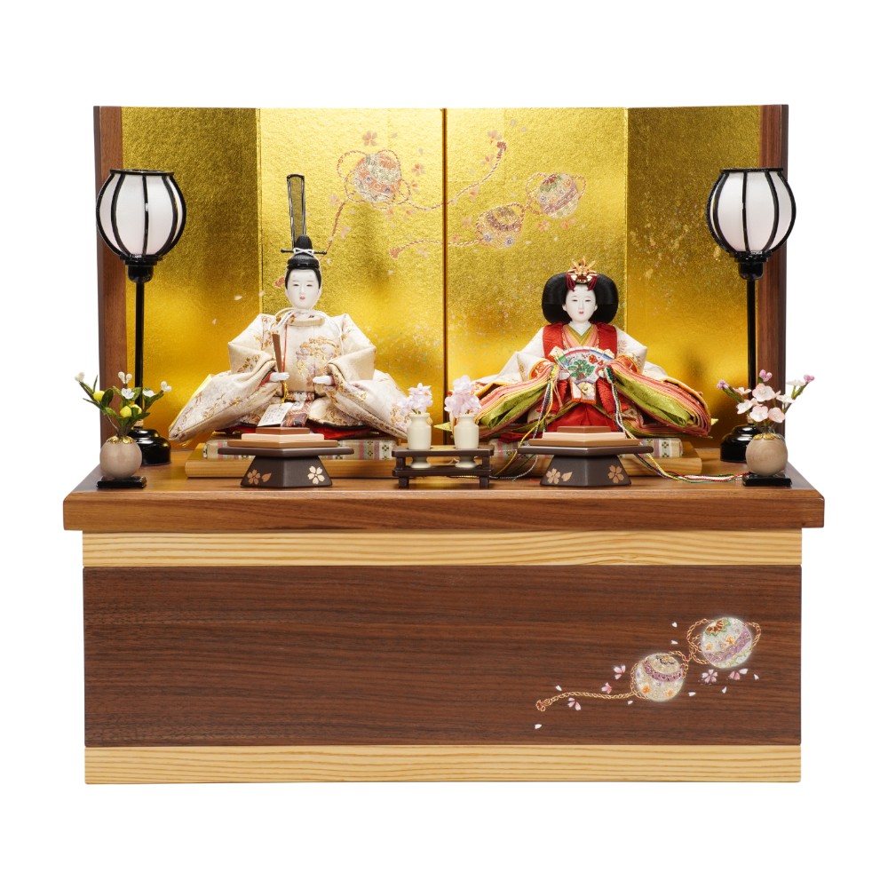 【雛人形】京十一番 平安 円華壱年文様 親王揃い収納飾り | 小出松寿作