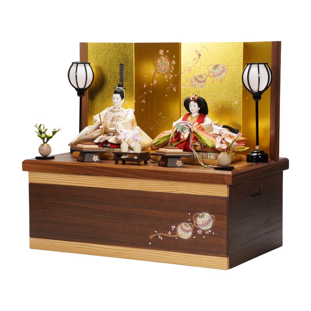 【雛人形】京十一番 平安 円華壱年文様 親王揃い収納飾り | 小出松寿作