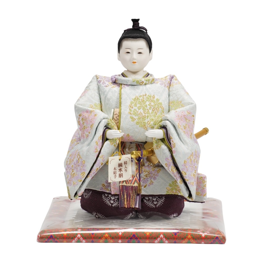 【雛人形】四寸おぼこ 桜立涌桜花小丸文様 親王揃い立雛飾り | 小出松寿作