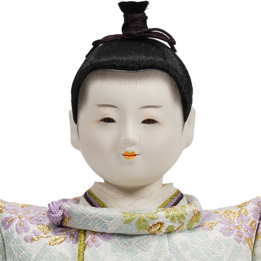 【雛人形】四寸おぼこ 桜立涌桜花小丸文様 親王揃い立雛飾り | 小出松寿作