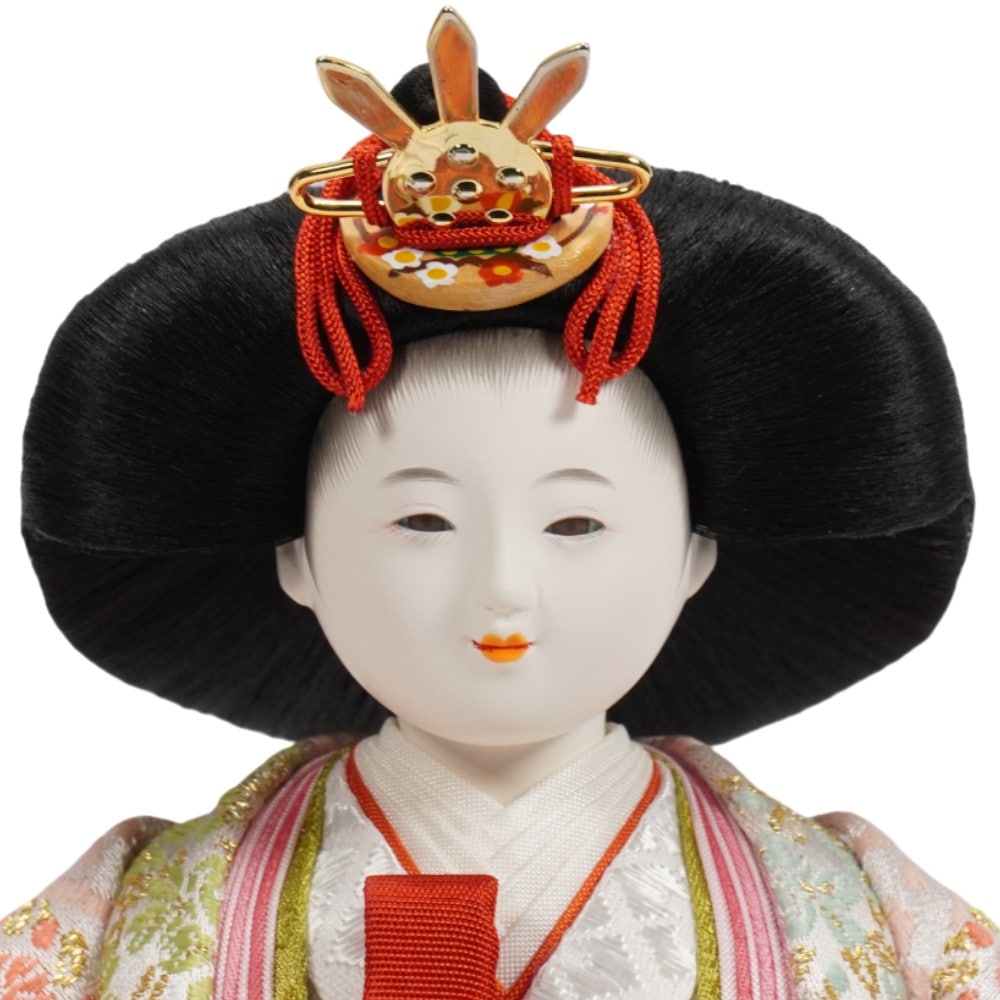 【雛人形】四寸おぼこ 桜立涌桜花小丸文様 親王揃い立雛飾り | 小出松寿作