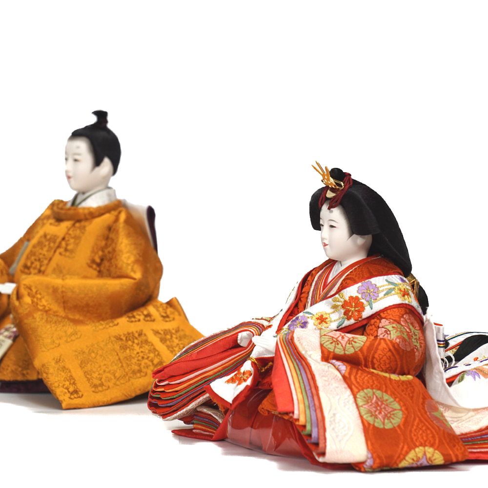 【雛人形】京十番 黄櫨染 親王揃い収納飾り | 望月紀彦作
