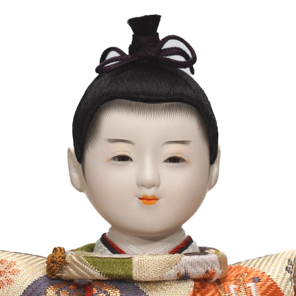 【雛人形】三寸 おぼこ雛 宝尽くし文様 親王飾り〈小出松寿作〉[253-057]