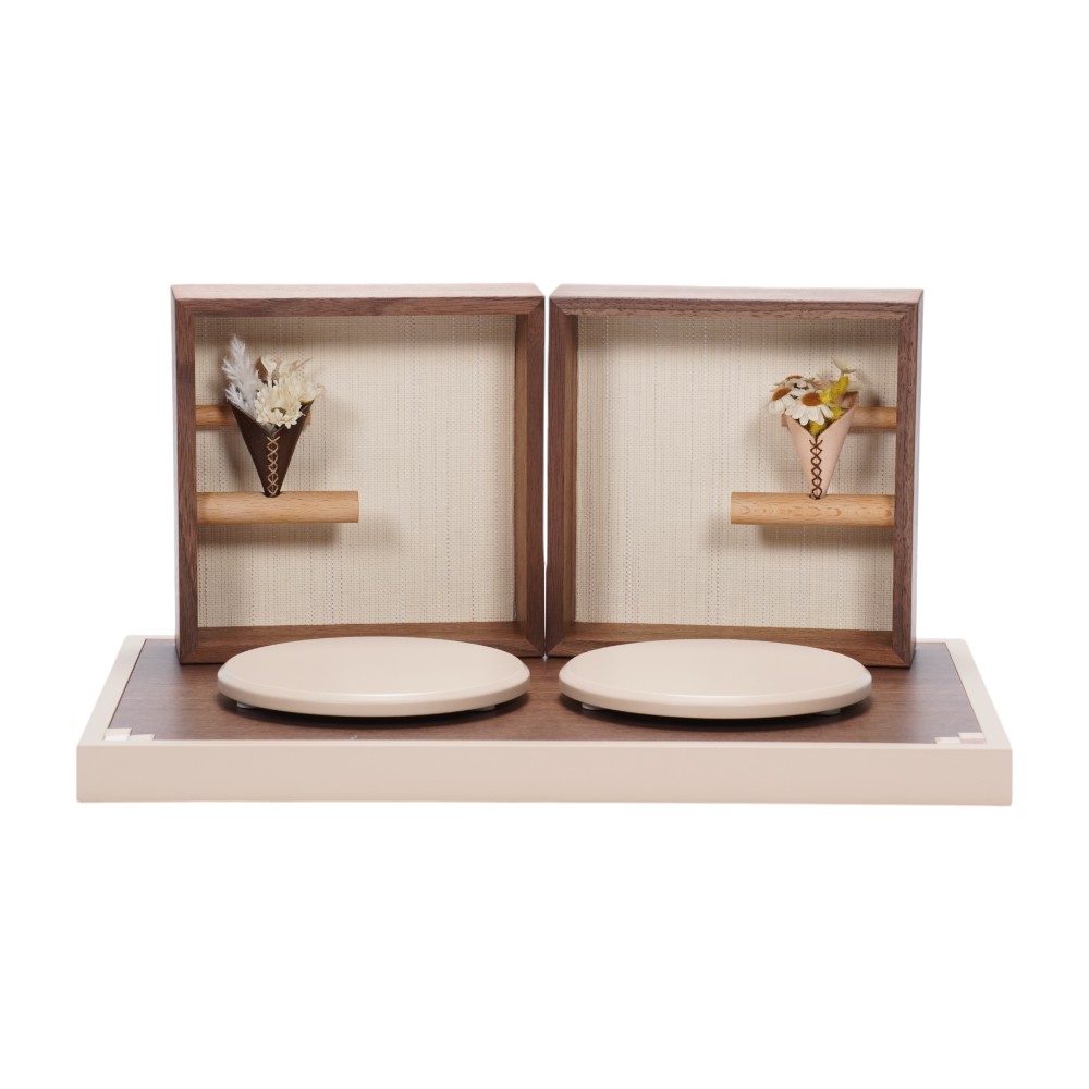 雛人形】三寸 おぼこ雛 宝尽くし文様 親王飾り〈小出松寿作