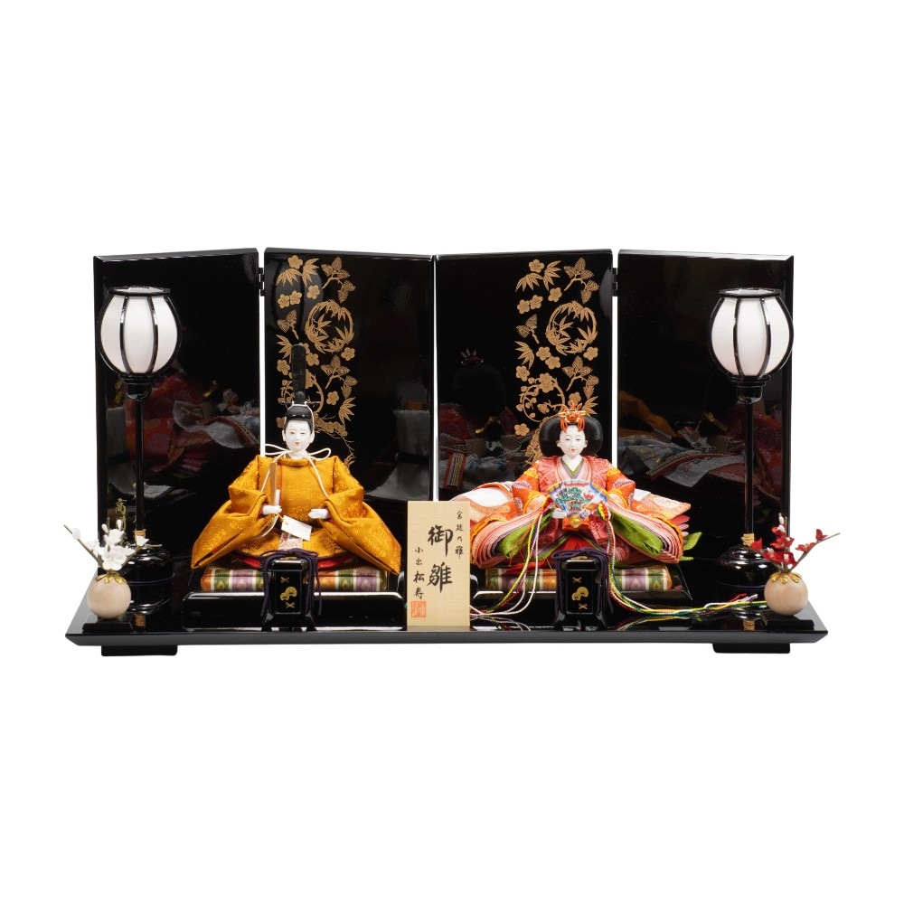 【雛人形】京十二番 黄櫨染 桐竹鳳凰文様 親王飾り | 小出松寿作