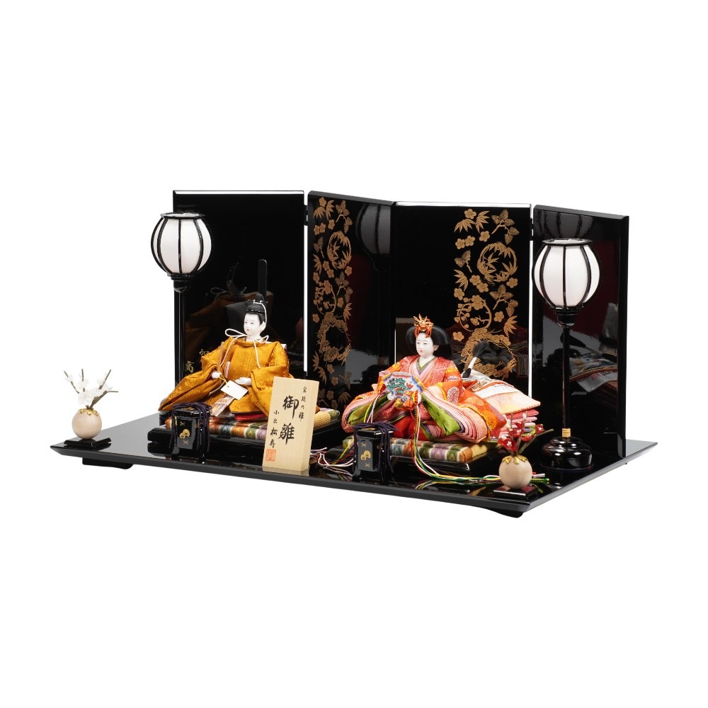 【雛人形】京十二番 黄櫨染 桐竹鳳凰文様 親王飾り | 小出松寿作