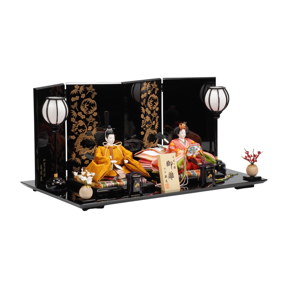 【雛人形】京十二番 黄櫨染 桐竹鳳凰文様 親王飾り | 小出松寿作