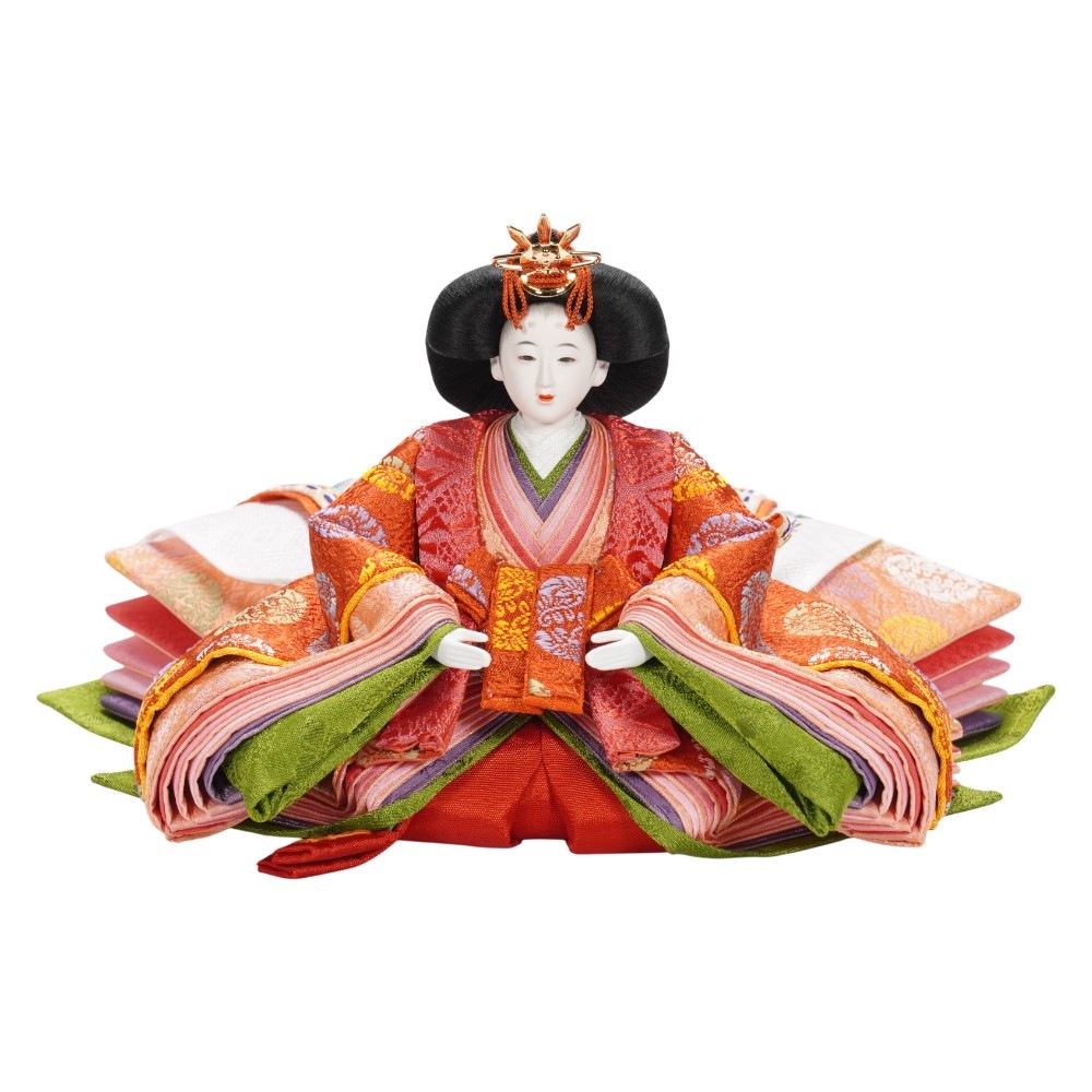 雛人形】京十二番 黄櫨染 桐竹鳳凰文様 親王飾り | 小出松寿作