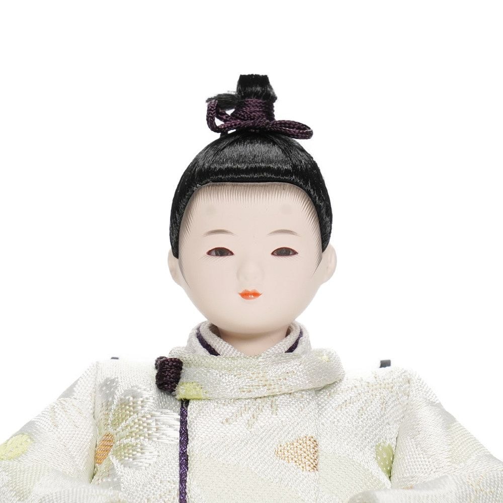 雛人形】まめ(大) 金襴(薄緑・ピンク) 花柄 親王揃い収納飾り | 尚好作