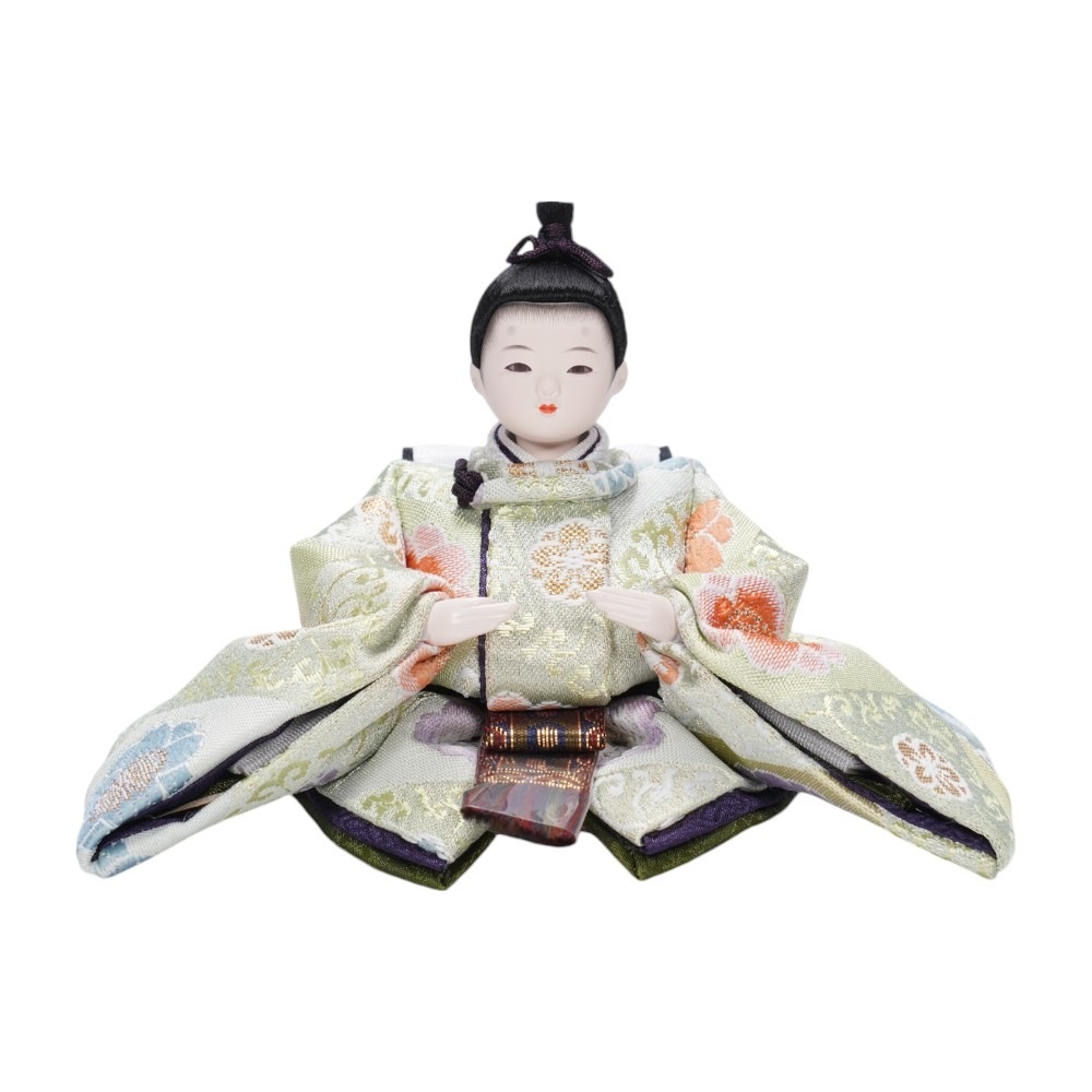 雛人形】まめ(大) 有職(緑・ピンク) 花柄 親王飾り | 尚好作 ｜雛人形