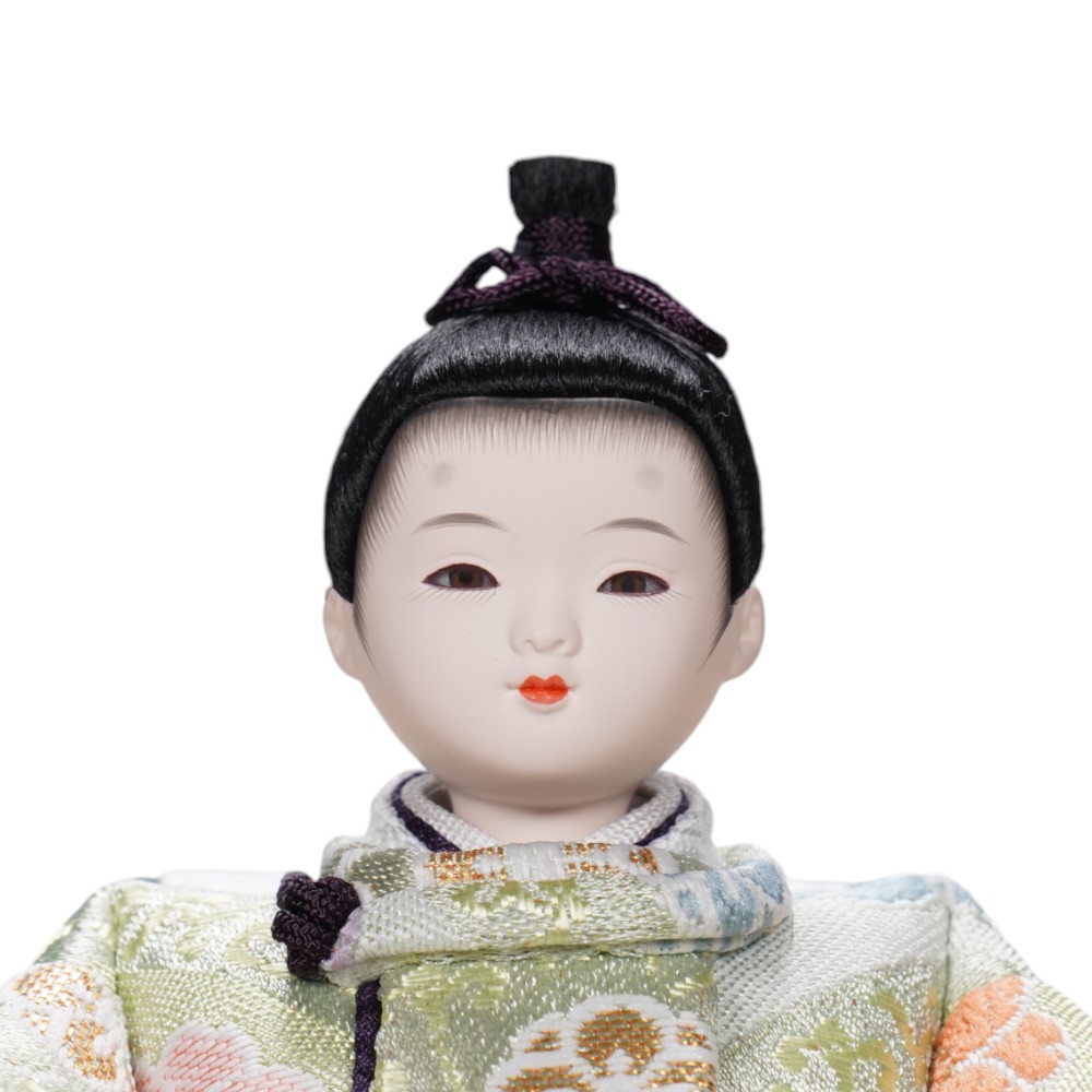 雛人形】まめ(大) 有職(緑・ピンク) 花柄 親王飾り | 尚好作 ｜雛人形