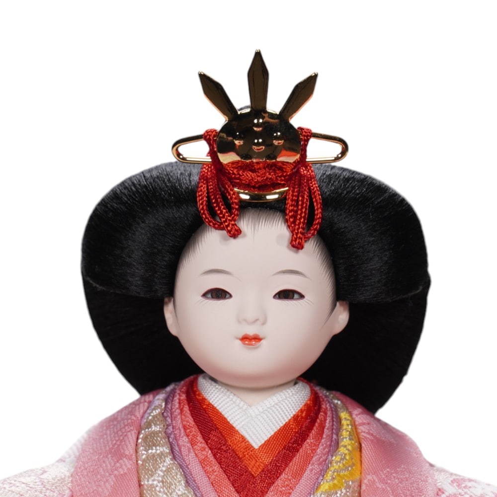 雛人形 まめ雛 雛人形】まめ(大) 有職(緑・ピンク) 花柄 親王飾り | 尚好作 ｜雛人形
