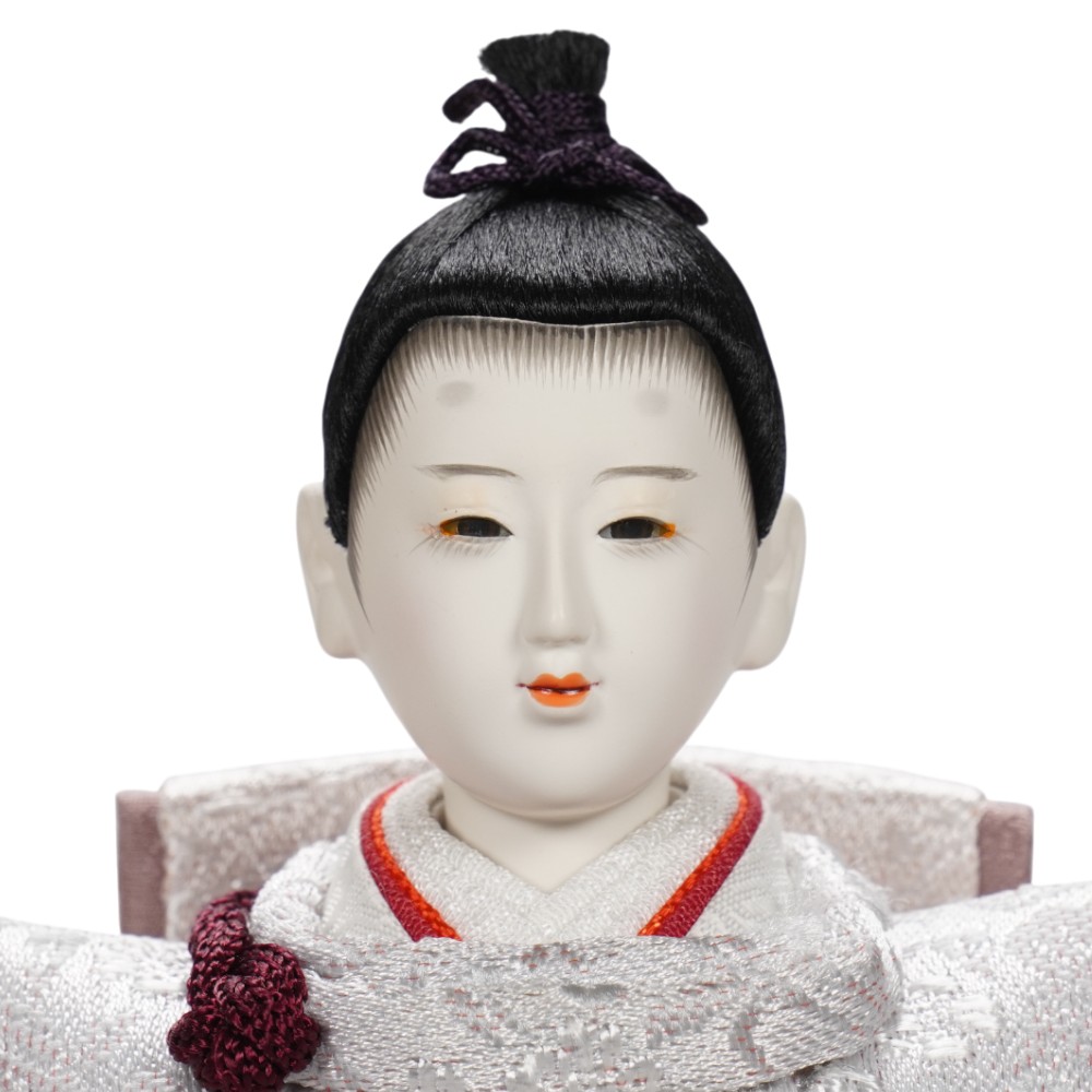 【雛人形】京十三番 金襴 唐華文様(銀鼠) 親王揃い収納飾り | 優香作