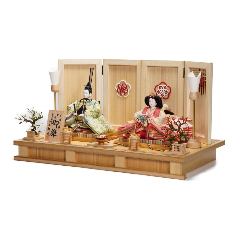 雛人形】京十番 平安 桃山花鳥縦縞文様 親王飾り | 小出松寿作
