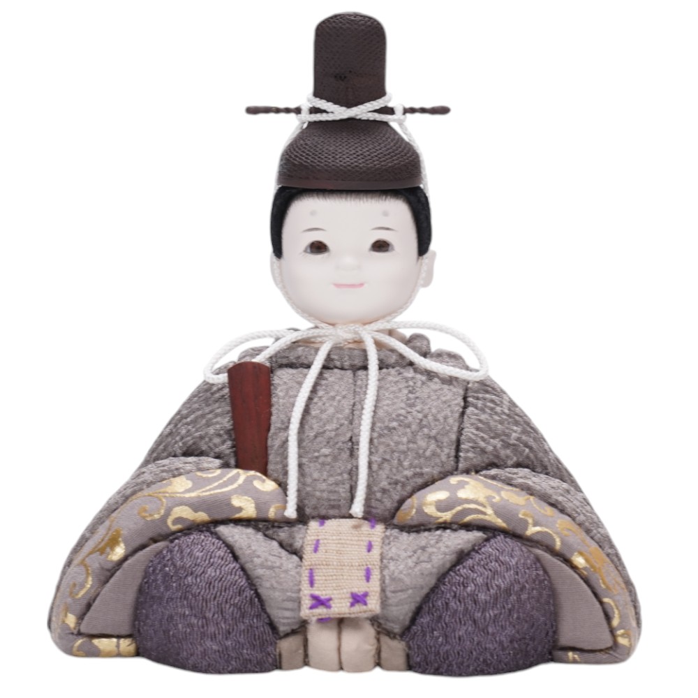 【木目込み雛人形】草木染(ログウッド×ビワ)  親王揃いアクリルケース飾り〈縫nui作〉[253-062]