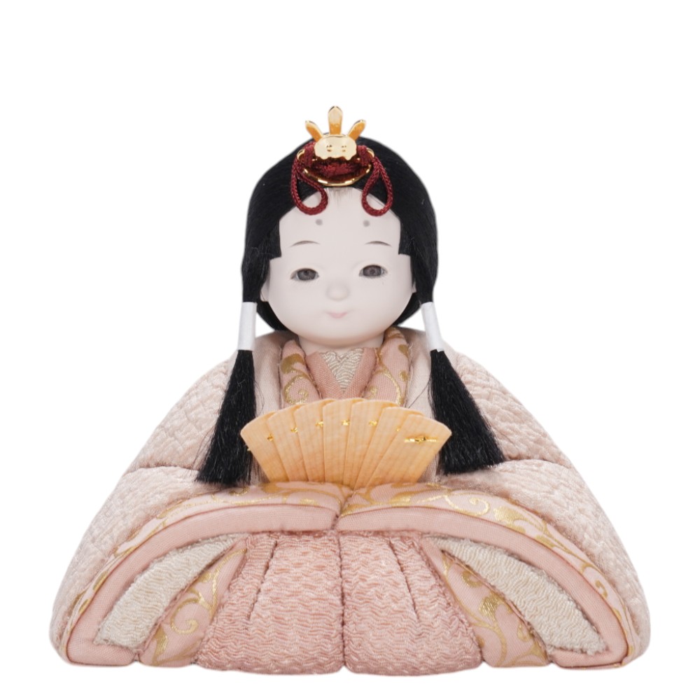 【木目込み雛人形】草木染(ログウッド×ビワ)  親王揃いアクリルケース飾り〈縫nui作〉[253-062]