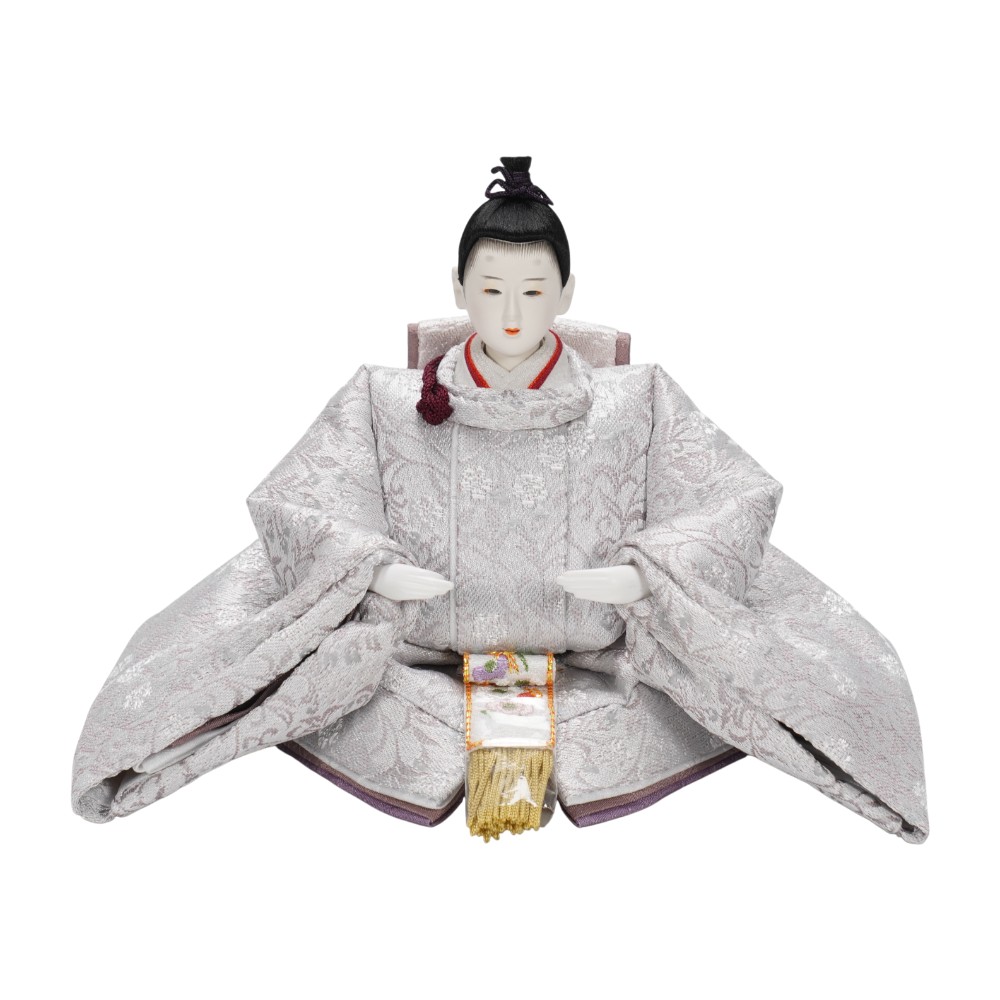 雛人形】京十三番 金襴 唐華文様(銀鼠) 親王飾り | 優香作 ｜雛人形
