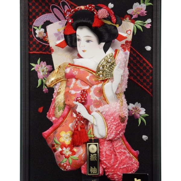 【羽子板】10号 振袖 パノラマ舞桜〈宝童作〉[212-047]