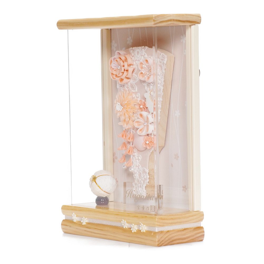 【つまみ羽子板】7号 うらら(オレンジ)〈宝童作〉[242-036]