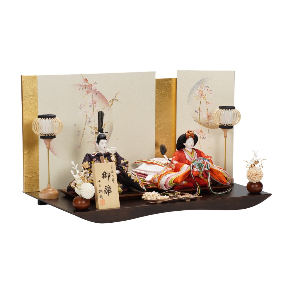 雛人形】京十二番 金彩京刺繍 桜扇面文様 親王飾り〈小出松寿作〉[263