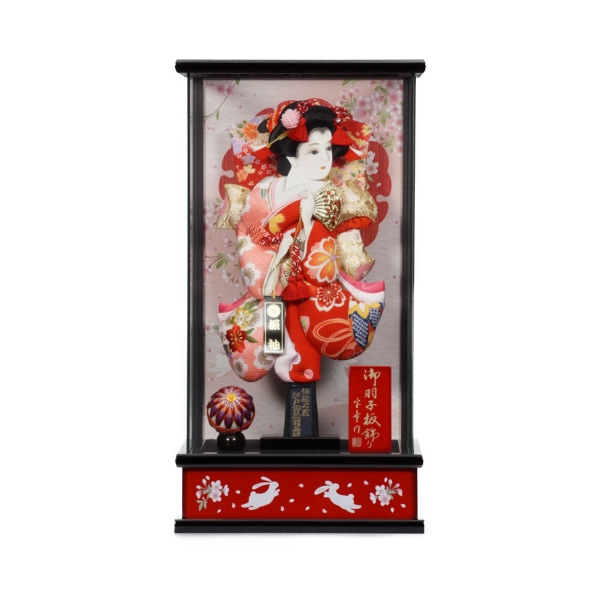 【羽子板】10号 振袖 舞妓姫 友禅(ピンク×赤)〈宝童作〉[212-049]