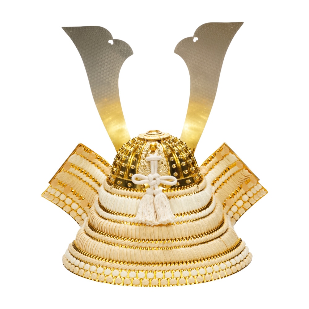 金の兜と内手の小槌 五月人形】『日米首脳会談贈呈品』25号 永遠之兜 RICH GOLD 着用兜飾り
