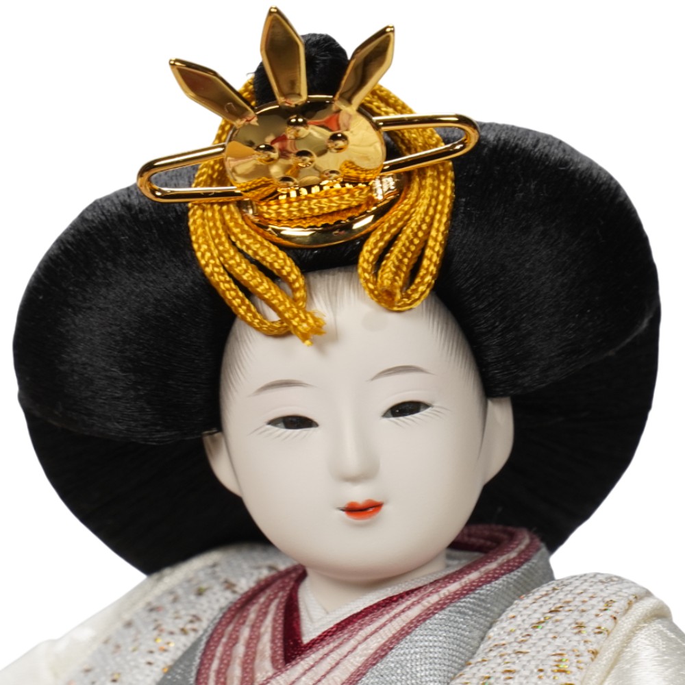 【雛人形】「葵平安」手描き薔薇(薄雲鼠) 親王飾り | 柴田家千代作