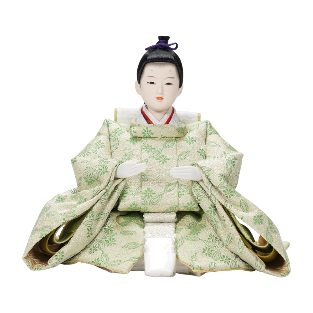 【雛人形】京十四番金襴 花菱(緑・ピンク) 親王揃い収納飾り | 恵翠作